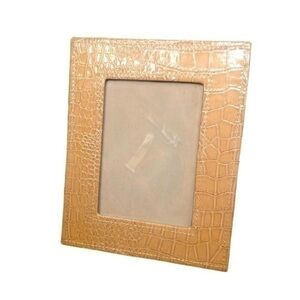 5x7” PICTURE FRAME | Chic Glossy Beige Reptile Print Photo Frame